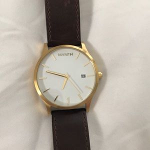 NEW Gold and brown leather MVMT watch